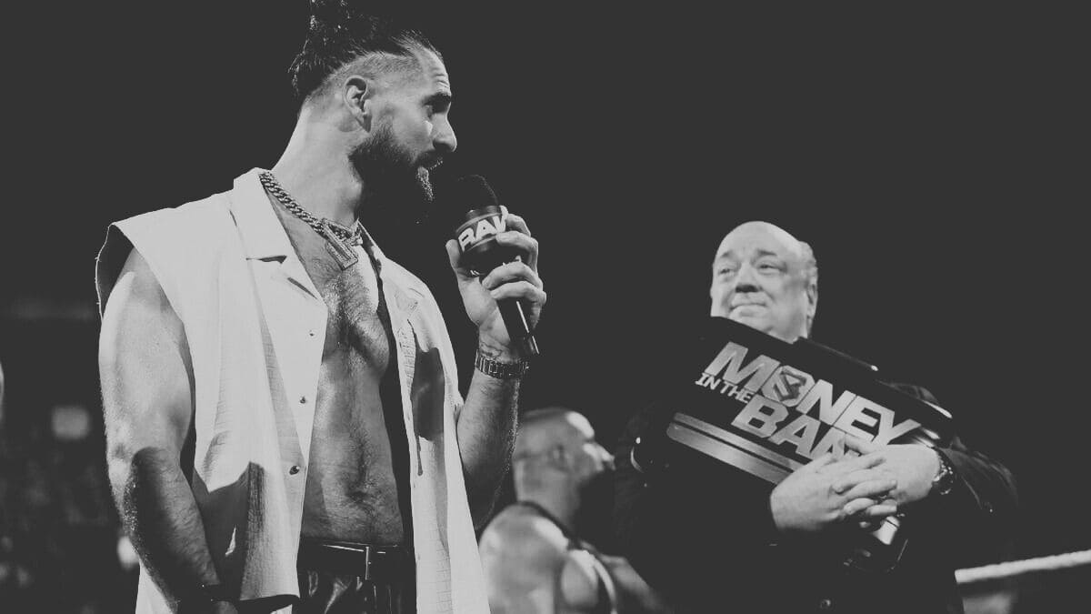 Seth Rollins and Paul Heyman at Monday Night Raw, July 7, 2025