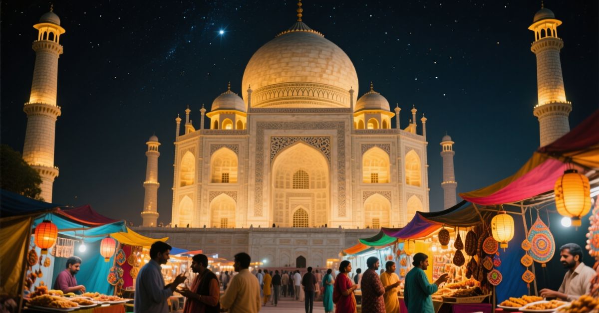 taj mahal moonlight